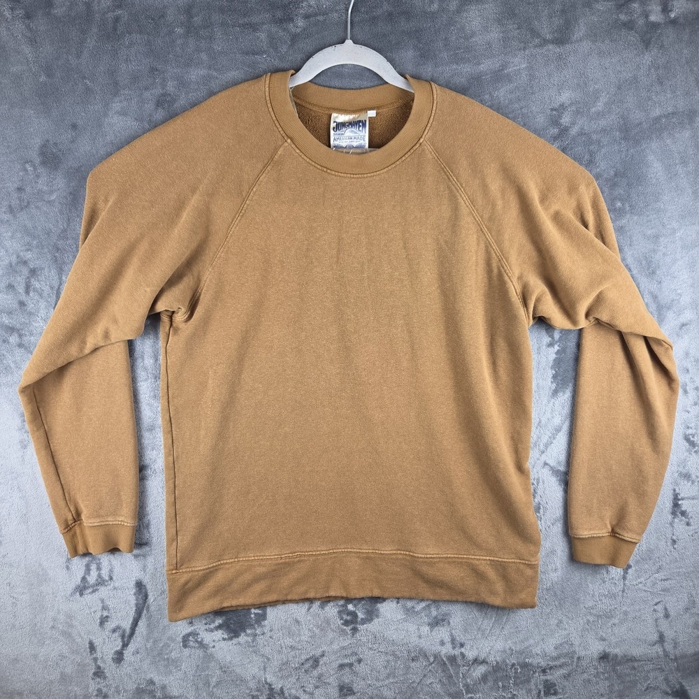 Jungmaven Crewneck Caramel Sweatshirt Mens L Hemp Organic Cotton USA Pullover